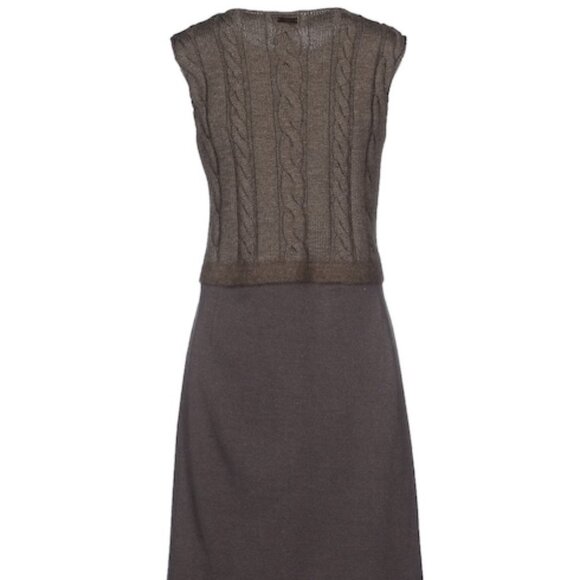 Cerruti 1881 Wool-Blend Knitted Mini Dress – Grey – Size L - Picture 2 of 3